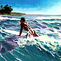 Surfer Coming In by Douglas Simonson Surfer Coming In by Douglas Simonson