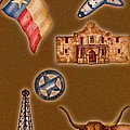 Texas Icons Poster by Sant'Agata Painting by Frank SantAgata Texas Icons Poster by Sant'Agata Painting by Frank SantAgata