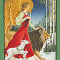 The Angel The Lion and The Lamb Painting by Lynn Bywaters The Angel The Lion and The Lamb Painting by Lynn Bywaters