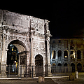 The Arch of Constantine and the Colosseum at night Photograph by Weston Westmoreland The Arch of Constantine and the Colosseum at night Photograph by Weston Westmoreland
