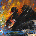 The Black Swan Painting by Miki De Goodaboom The Black Swan Painting by Miki De Goodaboom