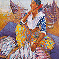 The Fisherwoman Painting by Jyotika Shroff The Fisherwoman Painting by Jyotika Shroff