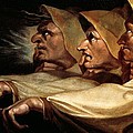 The three witches Wood Print by Johann Heinrich Fussli