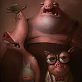 Three Little Pigs Painting by Adam Ford Three Little Pigs Painting by Adam Ford