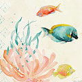 Tropical Teal Coral Medley II Painting by Lanie Loreth Tropical Teal Coral Medley II Painting by Lanie Loreth