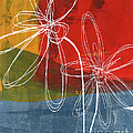 Two Flowers Painting by Linda Woods Two Flowers Painting by Linda Woods