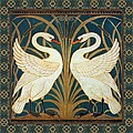 Two Swans Painting by Walter Crane Two Swans Painting by Walter Crane