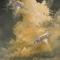 UFO's Breaking Cloud Cover by Tom Shropshire