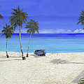 Una Barca Blu Painting by Guido Borelli Una Barca Blu Painting by Guido Borelli
