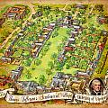 University of Virginia Academical Village with scroll Painting by Maria Rabinky University of Virginia Academical Village with scroll Painting by Maria Rabinky