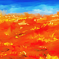 Vibrant Desert Abstract Landscape Painting by Michelle Wrighton