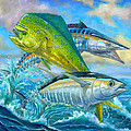 Wahoo Mahi Mahi And Tuna Painting by Terry Fox Wahoo Mahi Mahi And Tuna Painting by Terry Fox