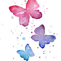 Watercolor Butterflies Painting by Olga Shvartsur Watercolor Butterflies Painting by Olga Shvartsur