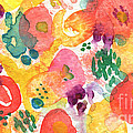 Watercolor Garden Painting by Linda Woods