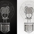 White Bulb Black Bulb Digital Art by Scott Norris White Bulb Black Bulb Digital Art by Scott Norris