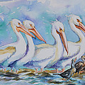 White Pelicans Painting by Jyotika Shroff White Pelicans Painting by Jyotika Shroff