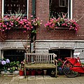Window box bicycle and bench -- Amsterdam Photograph by Thomas Marchessault Window box bicycle and bench -- Amsterdam Photograph by Thomas Marchessault