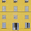 Windows of Florence Against a Faded Yellow Plaster Wall Photograph by David Letts Windows of Florence Against a Faded Yellow Plaster Wall Photograph by David Letts