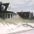 Winter Beach Painting by Blue Sky