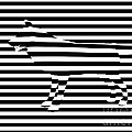 Wolf optical illusion Wood Print by Pixel Chimp