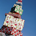 Wrapped Christmas Present Stacked by Vintage Images Wrapped Christmas Present Stacked by Vintage Images