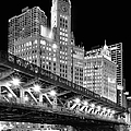 Wrigley Building at Night in Black and White Photograph by Sebastian Musial Wrigley Building at Night in Black and White Photograph by Sebastian Musial