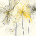 Yellow And Gray Flowers Impressionist Painting by Lourry Legarde Yellow And Gray Flowers Impressionist Painting by Lourry Legarde