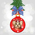 Yorkie Ornament Painting by Catia Lee Yorkie Ornament Painting by Catia Lee