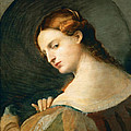 Young Woman in Profile Painting by Palma Vecchio Young Woman in Profile Painting by Palma Vecchio