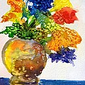 Vase with Flowers Painting by Frank SantAgata Vase with Flowers Painting by Frank SantAgata