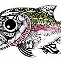 Abstract Alaskan Rainbow Trout Painting by J Vincent Scarpace Abstract Alaskan Rainbow Trout Painting by J Vincent Scarpace
