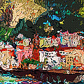 Abstract Amalfi Coast Panoramic Painting Painting by Ginette Callaway
