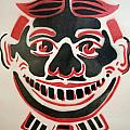 Black and red Tillie on White Painting by Patricia Arroyo Black and red Tillie on White Painting by Patricia Arroyo