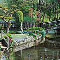 Bridge And Garden - Bakewell - Derbyshire by Trevor Neal Bridge And Garden - Bakewell - Derbyshire by Trevor Neal