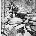 Cascade In Boulders Drawing by Daniel Reed Cascade In Boulders Drawing by Daniel Reed
