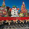 Christmas Snowman On Rails Photograph by Christopher Holmes Christmas Snowman On Rails Photograph by Christopher Holmes