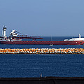 Freighter in the Straits of Mackinac Photograph by Farol Tomson Freighter in the Straits of Mackinac Photograph by Farol Tomson