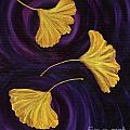 Ginkgo Leaves in Swirling Water Painting by Laura Iverson Ginkgo Leaves in Swirling Water Painting by Laura Iverson