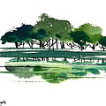 Green Lake Forest Painting by Frank SantAgata Green Lake Forest Painting by Frank SantAgata