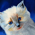 Kitten in Blue Painting by Vic Ritchey Kitten in Blue Painting by Vic Ritchey