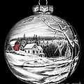 Red Barn Winter Scene Ornament by Peter Piatt Red Barn Winter Scene Ornament by Peter Piatt