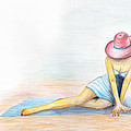 Red hat lady by Tatiana Fess