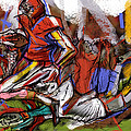 Run The Football Painting by John Gholson Run The Football Painting by John Gholson