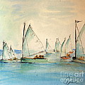 Sailors in a runabout Painting by Julie Lueders Sailors in a runabout Painting by Julie Lueders