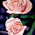 Two Roses Painting by Christopher Shellhammer Two Roses Painting by Christopher Shellhammer