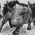Wall Street Bull Drawing by Vic Ritchey Wall Street Bull Drawing by Vic Ritchey