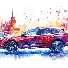 BMW 7 Series car Blue Luxury Sedan in a Winter Cityscape - Watercolor Illustration Drawing by Samson Haas - Fine Art America BMW... 