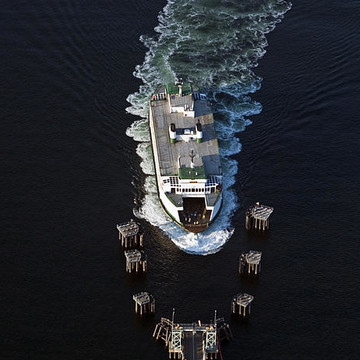 Aerial Views of Ferry Boats