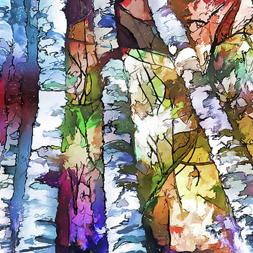 Aspen and Birch Trees  A Journey Through Mixed Media