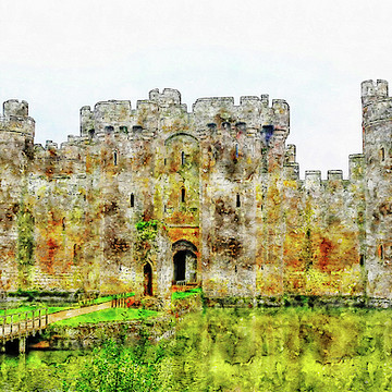 Castles watercolor drawing